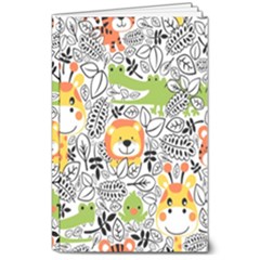 Seamless Pattern With Wildlife Cartoon 8  X 10  Softcover Notebook