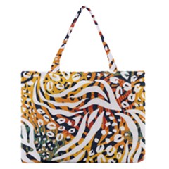 Abstract Geometric Seamless Pattern With Animal Print Zipper Medium Tote Bag by Simbadda