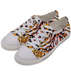 Abstract Geometric Seamless Pattern With Animal Print Women s Low Top Canvas Sneakers by Simbadda
