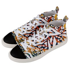 Abstract Geometric Seamless Pattern With Animal Print Men s Mid-top Canvas Sneakers by Simbadda