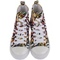 Abstract Geometric Seamless Pattern With Animal Print Women s Mid-Top Canvas Sneakers View1