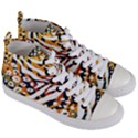 Abstract Geometric Seamless Pattern With Animal Print Women s Mid-Top Canvas Sneakers View3