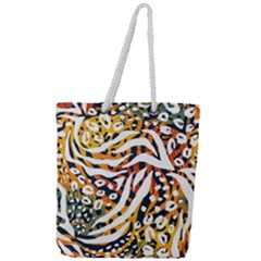 Abstract Geometric Seamless Pattern With Animal Print Full Print Rope Handle Tote (large) by Simbadda