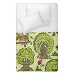 Seamless Pattern With Trees Owls Duvet Cover (Single Size)