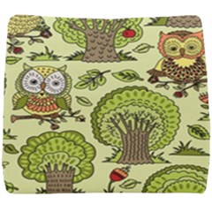 Seamless Pattern With Trees Owls Seat Cushion