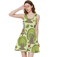 Seamless Pattern With Trees Owls Inside Out Racerback Dress