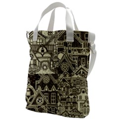 Four Hand Drawn City Patterns Canvas Messenger Bag by Simbadda