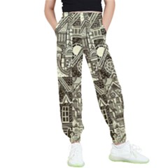 Four Hand Drawn City Patterns Kids  Joggers