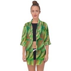 Beautiful Peacock Open Front Chiffon Kimono