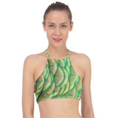 Beautiful Peacock Halter Bikini Top