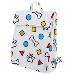 Dog Paw Seamless Pattern Foot Print Bone Flap Top Backpack by Simbadda