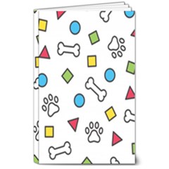 Dog Paw Seamless Pattern Foot Print Bone 8  X 10  Softcover Notebook