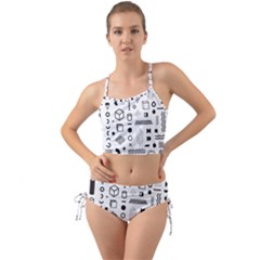 Pattern Hipster Abstract Form Geometric Line Variety Shapes Polkadots Fashion Style Seamless Mini Tank Bikini Set by Simbadda