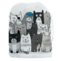 Cute Cat Hand Drawn Cartoon Style Drawstring Pouch (3XL) View1