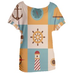 Nautical Elements Collection Women s Oversized Tee by Simbadda