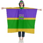 Mardi Gras Stripes of Purple, Yellow and Green  Women s Hooded Rain Ponchos