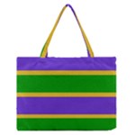 Mardi Gras Stripes of Purple, Yellow and Green  Zipper Medium Tote Bag