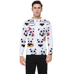 Playing Panda Cartoon Men s Long Sleeve Rash Guard by Simbadda