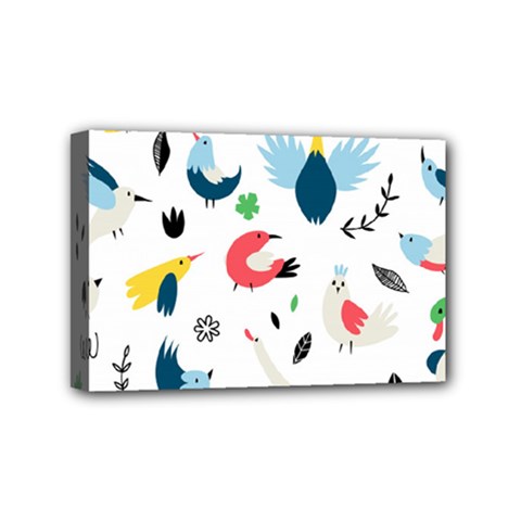 Vector Set Isolates With Cute Bird Scandinavian Style Mini Canvas 6  X 4  (stretched) by Simbadda