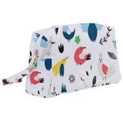 Vector Set Isolates With Cute Bird Scandinavian Style Wristlet Pouch Bag (Large)