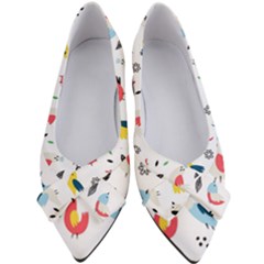 Vector Set Isolates With Cute Bird Scandinavian Style Women s Bow Heels