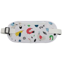 Vector Set Isolates With Cute Bird Scandinavian Style Rounded Waist Pouch by Simbadda