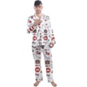 Vector Thin Line Art Vet Seamless Pattern Men s Long Sleeve Satin Pajamas Set View1