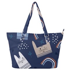 Colorful-cute-cats-seamless-pattern Full Print Shoulder Bag by Simbadda