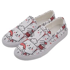 Cute-cat-chef-cooking-seamless-pattern-cartoon Men s Canvas Slip Ons by Simbadda