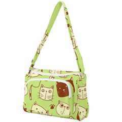 Cute-hand-drawn-cat-seamless-pattern Front Pocket Crossbody Bag by Simbadda