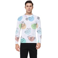 Cartoon-bird-cute-doodle-bird Men s Long Sleeve Rash Guard by Simbadda