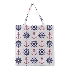 Nautical-seamless-pattern Grocery Tote Bag by Simbadda