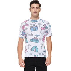 Transportation Seamless Pattern Men s Short Sleeve Rash Guard by Simbadda