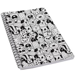 Seamless-pattern-with-black-white-doodle-dogs 5 5  X 8 5  Notebook by Simbadda