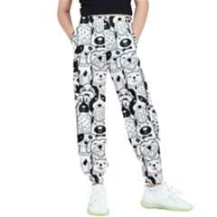 Seamless-pattern-with-black-white-doodle-dogs Kids  Joggers