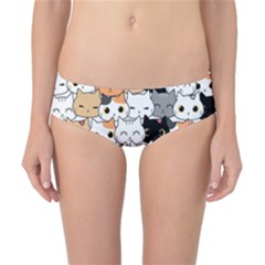 Cute-cat-kitten-cartoon-doodle-seamless-pattern Classic Bikini Bottoms by Simbadda