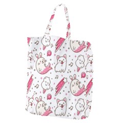 Cute-animals-seamless-pattern-kawaii-doodle-style Giant Grocery Tote by Simbadda