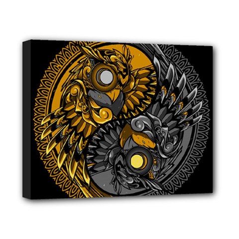 Yin-yang-owl-doodle-ornament-illustration Canvas 10  X 8  (stretched) by Simbadda