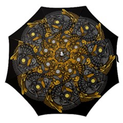 Yin-yang-owl-doodle-ornament-illustration Straight Umbrellas by Simbadda