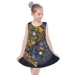 Yin-yang-owl-doodle-ornament-illustration Kids  Summer Dress