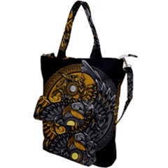 Yin-yang-owl-doodle-ornament-illustration Shoulder Tote Bag by Simbadda
