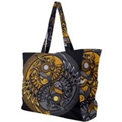 Yin-yang-owl-doodle-ornament-illustration Simple Shoulder Bag