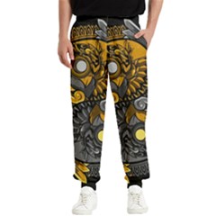 Yin-yang-owl-doodle-ornament-illustration Men s Elastic Waist Pants by Simbadda