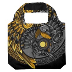 Yin-yang-owl-doodle-ornament-illustration Premium Foldable Grocery Recycle Bag by Simbadda