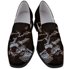 Deer Skull Women s Chunky Heel Loafers by MonfreyCavalier