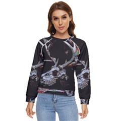 Deer Skull Women s Long Sleeve Raglan Tee