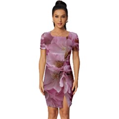 Cherry-blossoms Fitted Knot Split End Bodycon Dress by Excel