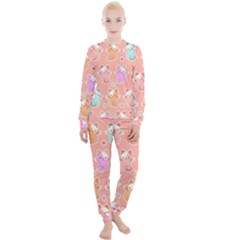 Cute-kawaii-kittens-seamless-pattern Women s Lounge Set by Simbadda