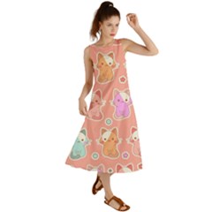 Cute-kawaii-kittens-seamless-pattern Summer Maxi Dress by Simbadda