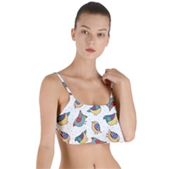 Seamless-pattern-with-hand-drawn-bird-black Layered Top Bikini Top  by Simbadda